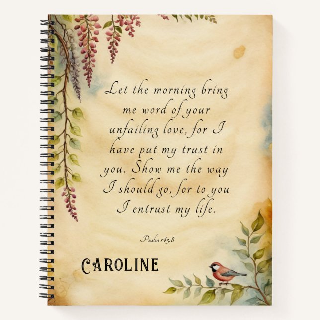 Customizable Christian Bible Verse Art Notebook (Front)