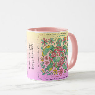 Customizable Christian Design, Sea Turtle, Pink Mug