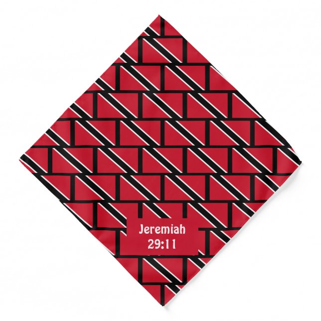 Customizable Christian Jer 29v11 Flag of Trinidad  Bandana (Front)