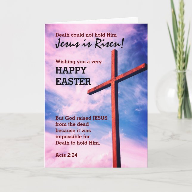Customizable Christian JESUS IS RISEN Happy Easter Holiday Card (Front)
