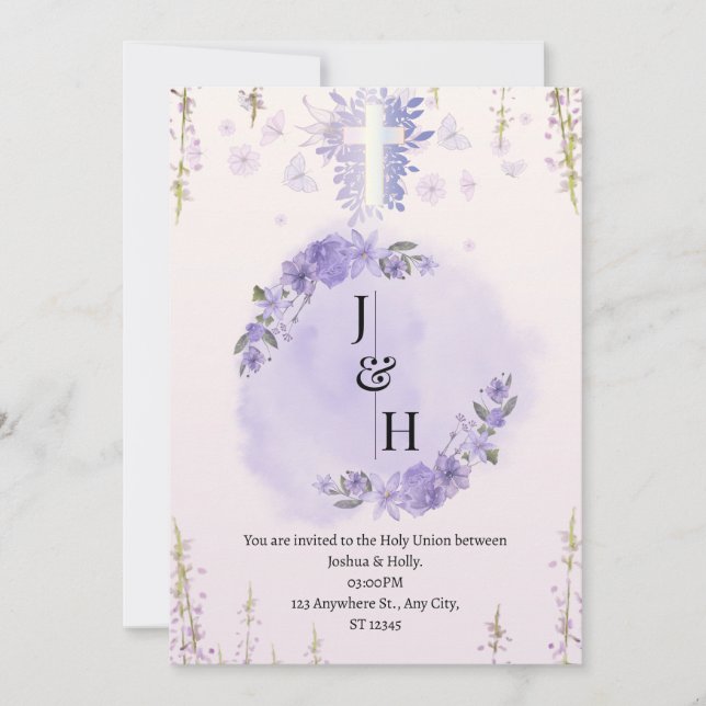 Customizable Christian Wedding Invitation  (Front)