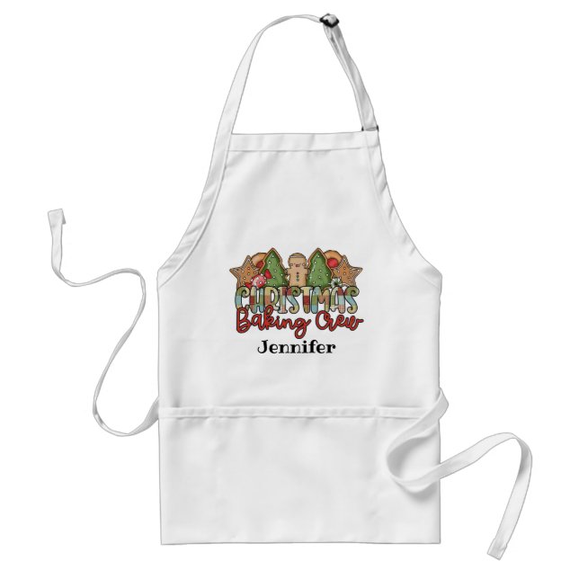 Customizable Christmas Baking Crew  Adult Apron (Front)