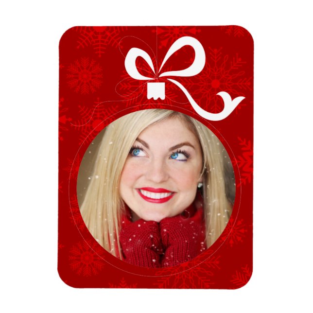 Customizable Christmas Ball Frame Magnet (Vertical)