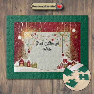 Customizable Christmas Card Jigsaw Puzzle