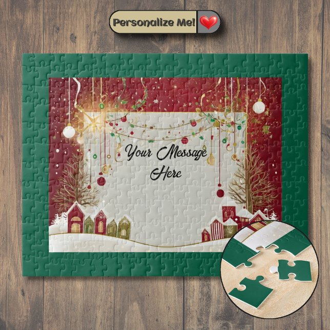 Customizable Christmas Card Jigsaw Puzzle (Customizable Christmas Card Jigsaw Puzzle)