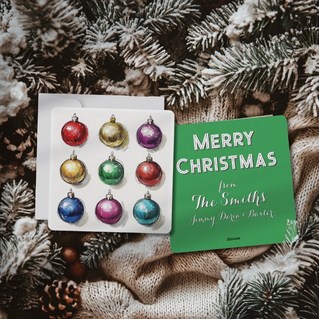 Customizable Christmas Card W/ Colorful Ornaments (Creator Uploaded)