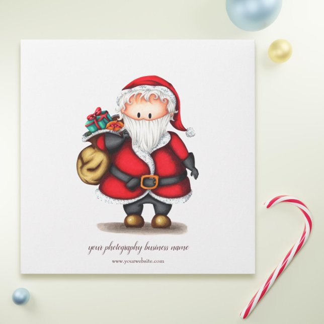 Customizable Christmas CD sleeve for photographers Envelope (Cute Santa Claus Christmas Cd sleeve for photography businesses)