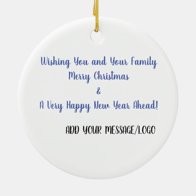 Customizable Christmas Ceramic Ornament 2024 (Back)