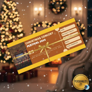 Customizable Christmas Concert Festival Gift TickT Invitation