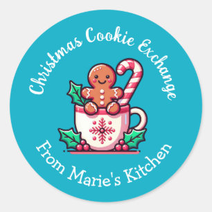 Customizable Christmas Cookie Exchange Classic Round Sticker