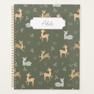 Customizable Christmas Deer Seamless Pattern Planner