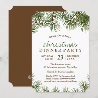 Customizable Christmas Dinner Party Invitation