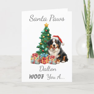 Customizable Christmas Dog Bernese Mountain Holiday Card