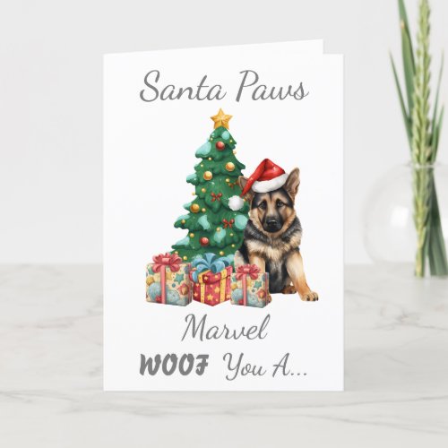 Customizable Christmas Dog German Shepherd Holiday Card