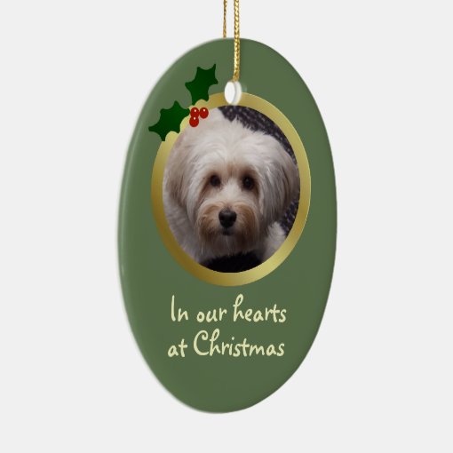 Customizable Christmas Dog Memorial Ornament | Zazzle