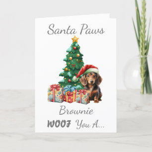 Customizable Christmas Dog Mini Dachshund Holiday Card
