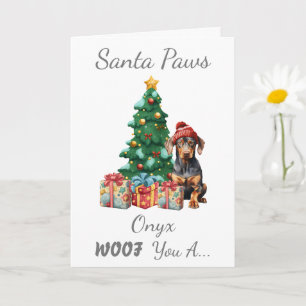 Customizable Christmas Dog Mini Pinscher Card