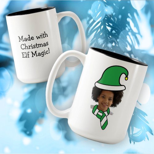 Customizable Christmas Elf Photo Mug