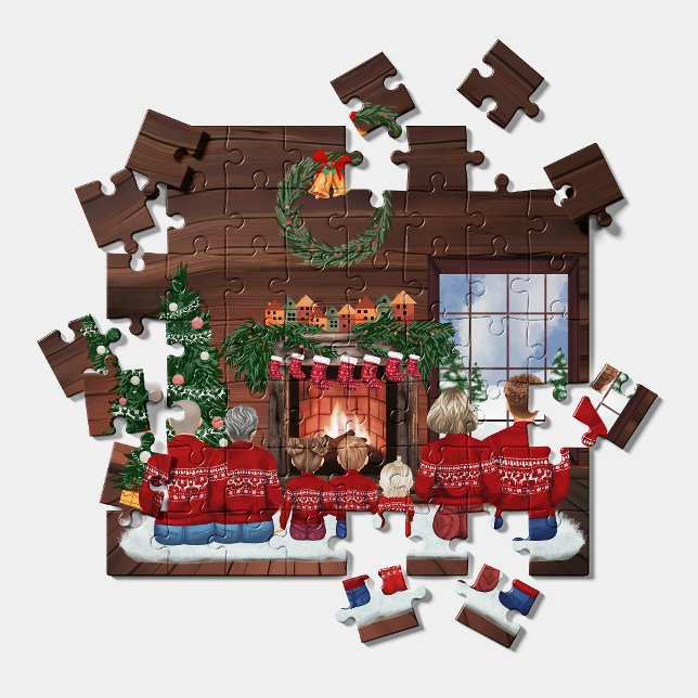 Customizable Christmas Family Portrait Gift Jigsaw Puzzle (Creator Uploaded)