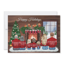 Customizable Christmas Family Portrait Invitation