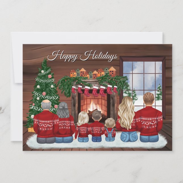 Customizable Christmas Family Portrait Invitation (Front)