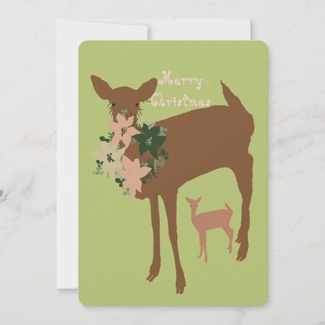 Customizable Christmas Flat Holiday Card (Front)