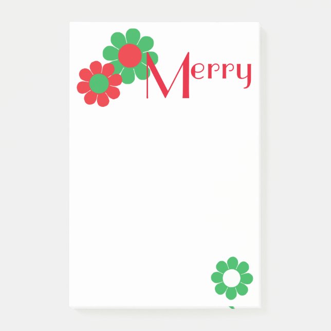 Customizable Christmas Flower Power Post-it Notes (Front)