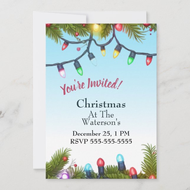 Customizable Christmas Frame Invitation Card (Front)