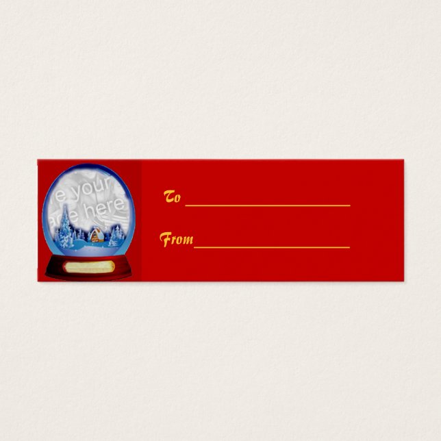 Customizable Christmas Globe Gift Tag (Front)
