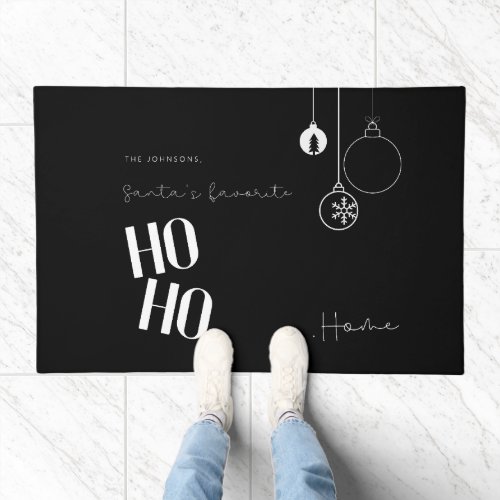 Customizable Christmas Ho Ho Home Doormat 