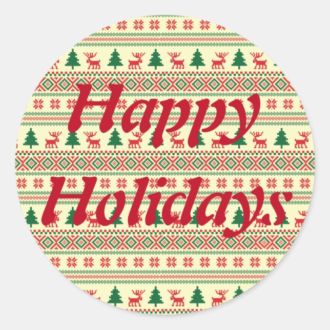 Customizable Christmas Knit Design Sticker (Front)