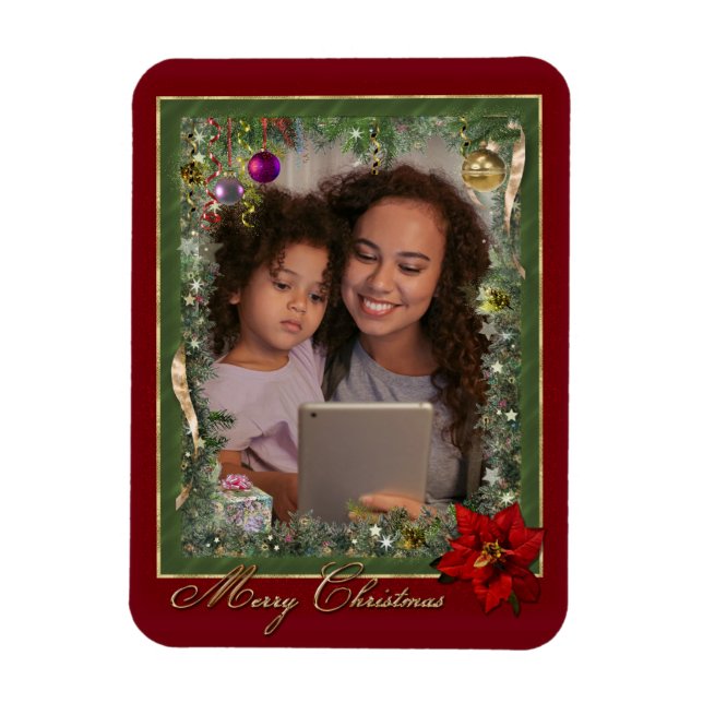 Customizable Christmas Magnet (upload your Photo)  (Vertical)