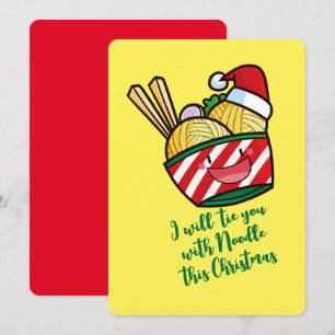 Customizable christmas noodle cartoon invitation