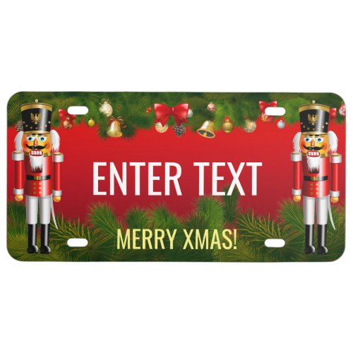 Customizable Christmas Nutcracker Toy Soldiers License Plate