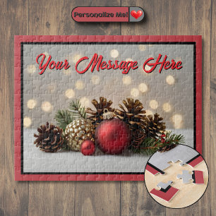 Customizable Christmas Ornament Jigsaw Puzzle