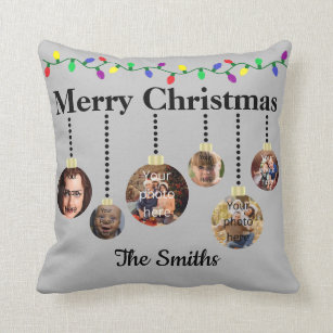 Customizable Christmas Ornament Throw Pillow