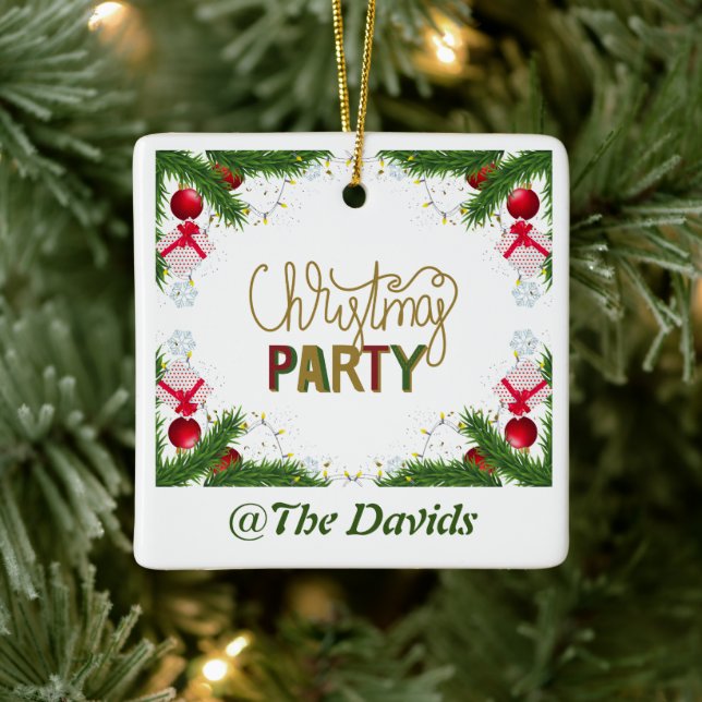 Customizable Christmas Party Ornament (Tree)