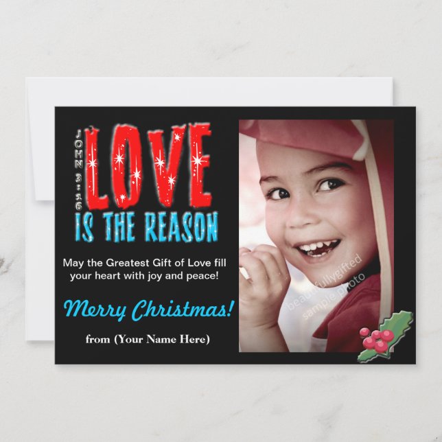 Customizable Christmas Photo Greeting Card 5x7 (Front)
