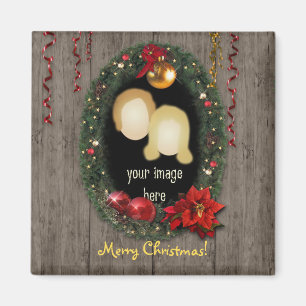 Customizable Christmas Photo Magnet