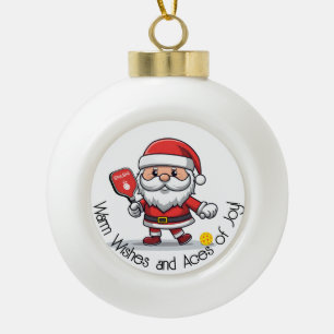 Customizable 🎅Christmas pickleball   Ceramic Ball Christmas Ornament