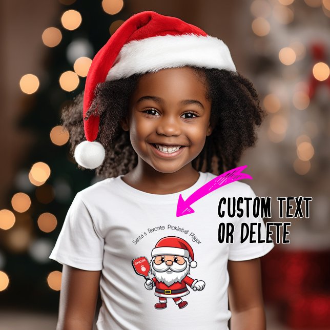 Customizable 🎅Christmas pickleball   T-Shirt (Santa's Favorite Pickleball Payer, custom text)
