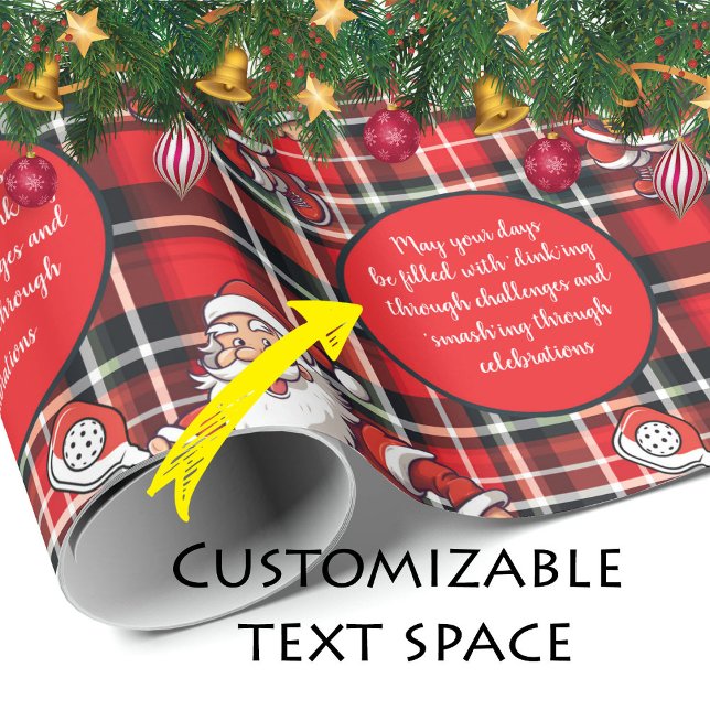 Customizable 🎅Christmas pickleball   Wrapping Paper (Customizable 🎅Christmas pickleball Wrapping Paper)