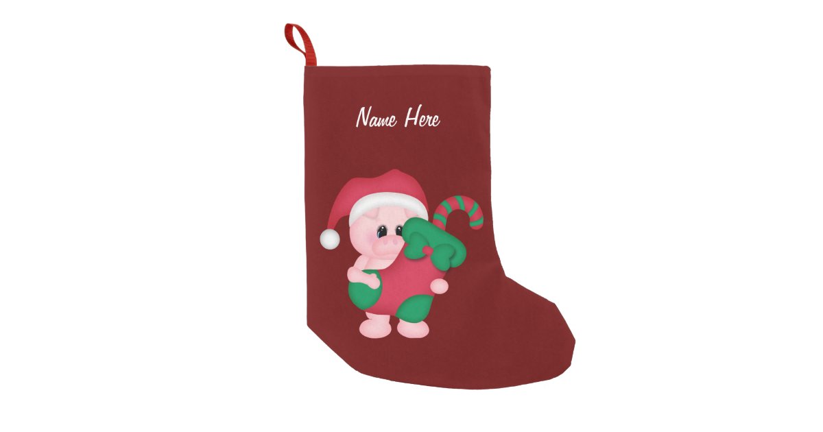 Customizable Christmas Pig Stocking | Zazzle