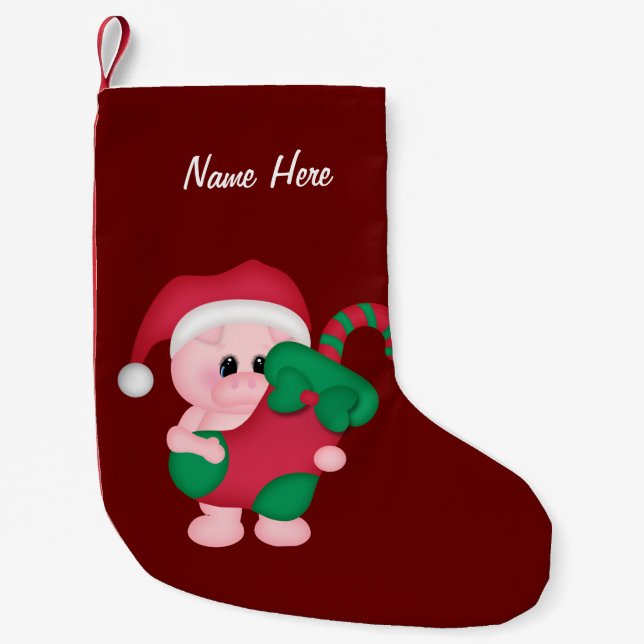 Customizable Christmas Pig Stocking (Front)