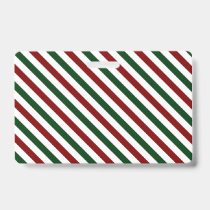 Customizable Christmas Stripes Badge
