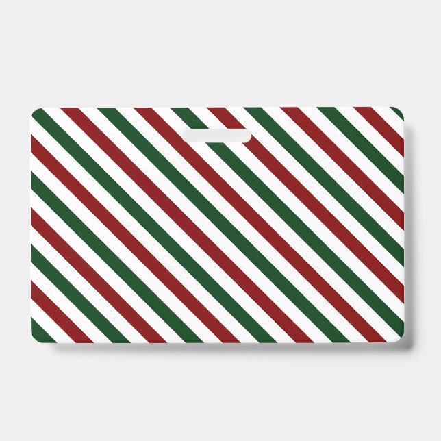Customizable Christmas Stripes Badge (Front)