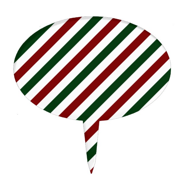Customizable Christmas Stripes Cake Topper (Front)