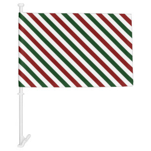 Customizable Christmas Stripes Car Flag