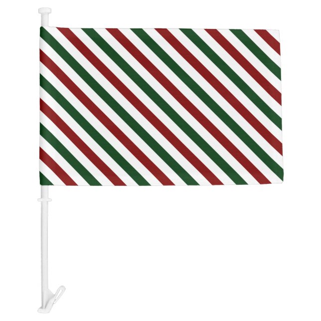 Customizable Christmas Stripes Car Flag (Front)