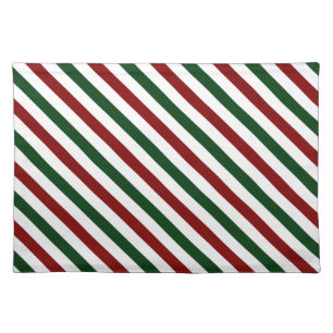 Customizable Christmas Stripes Cloth Placemat